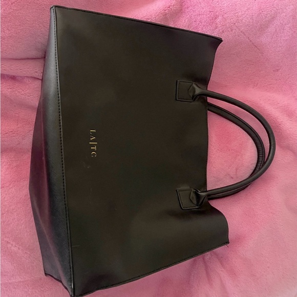 LATC Los Angeles trading co. large tote bag black vegan leather - Picture 4 of 4